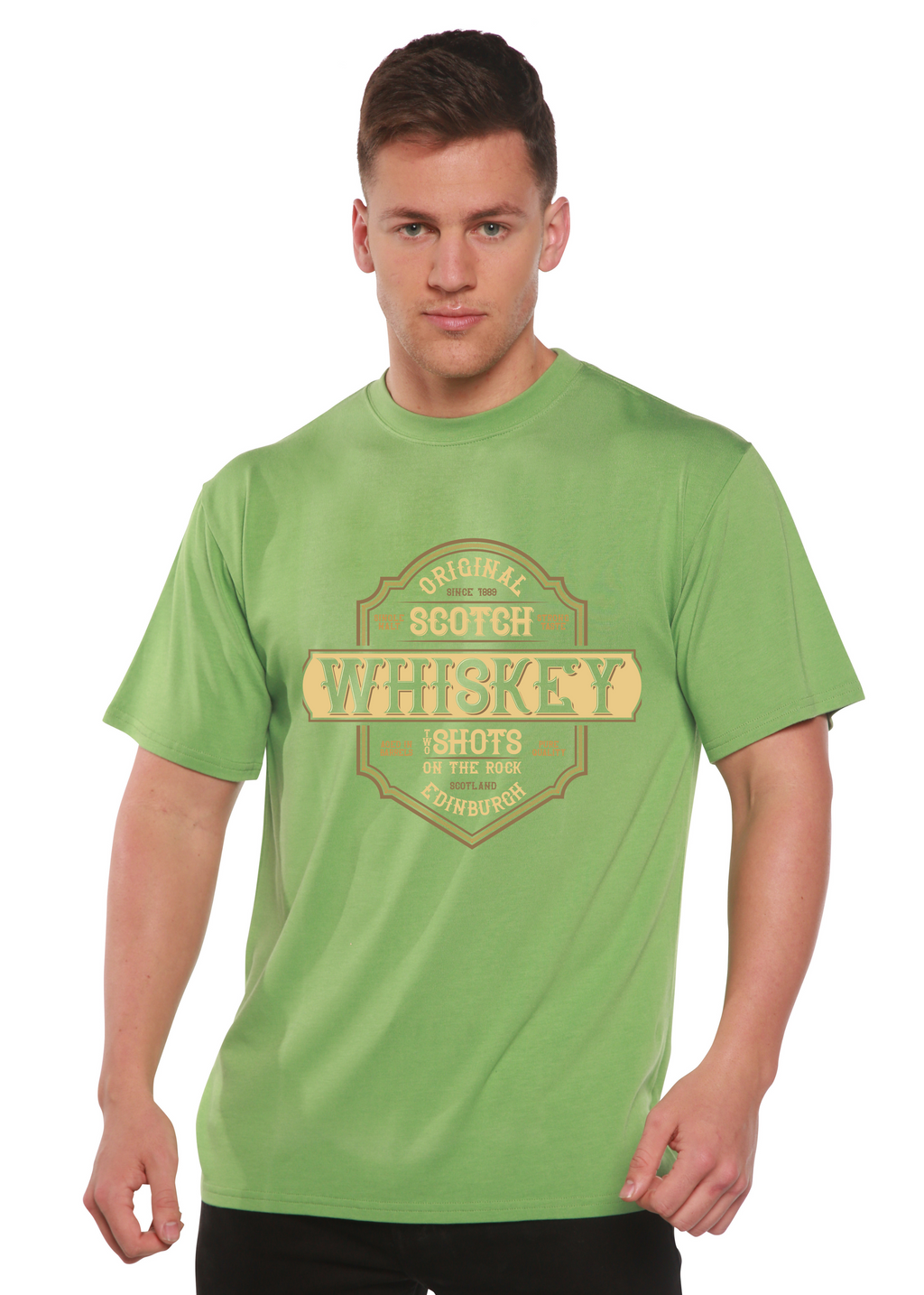 Whiskey Men's Bamboo Viscose/Organic Cotton Short Sleeve Graphic T-Shirt
