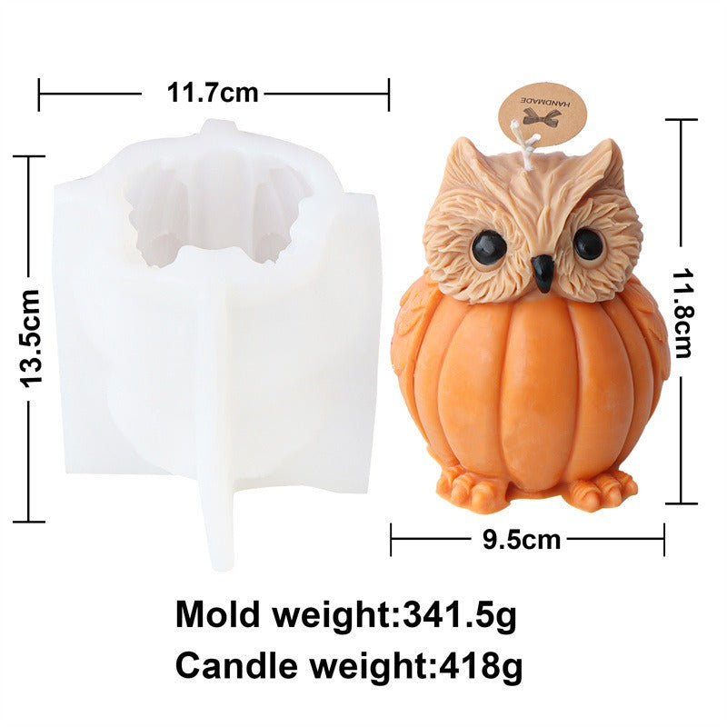 New Halloween Pumpkin Ghost Silicone Candle Mold Frog Owl Fox Pumpkin Animal Scented Plaster Resin