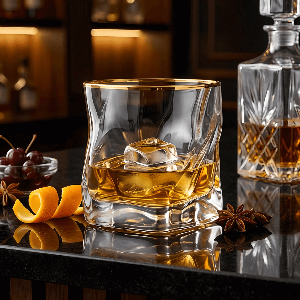Gold Hoshi Japanese Crystal Whisky Glass