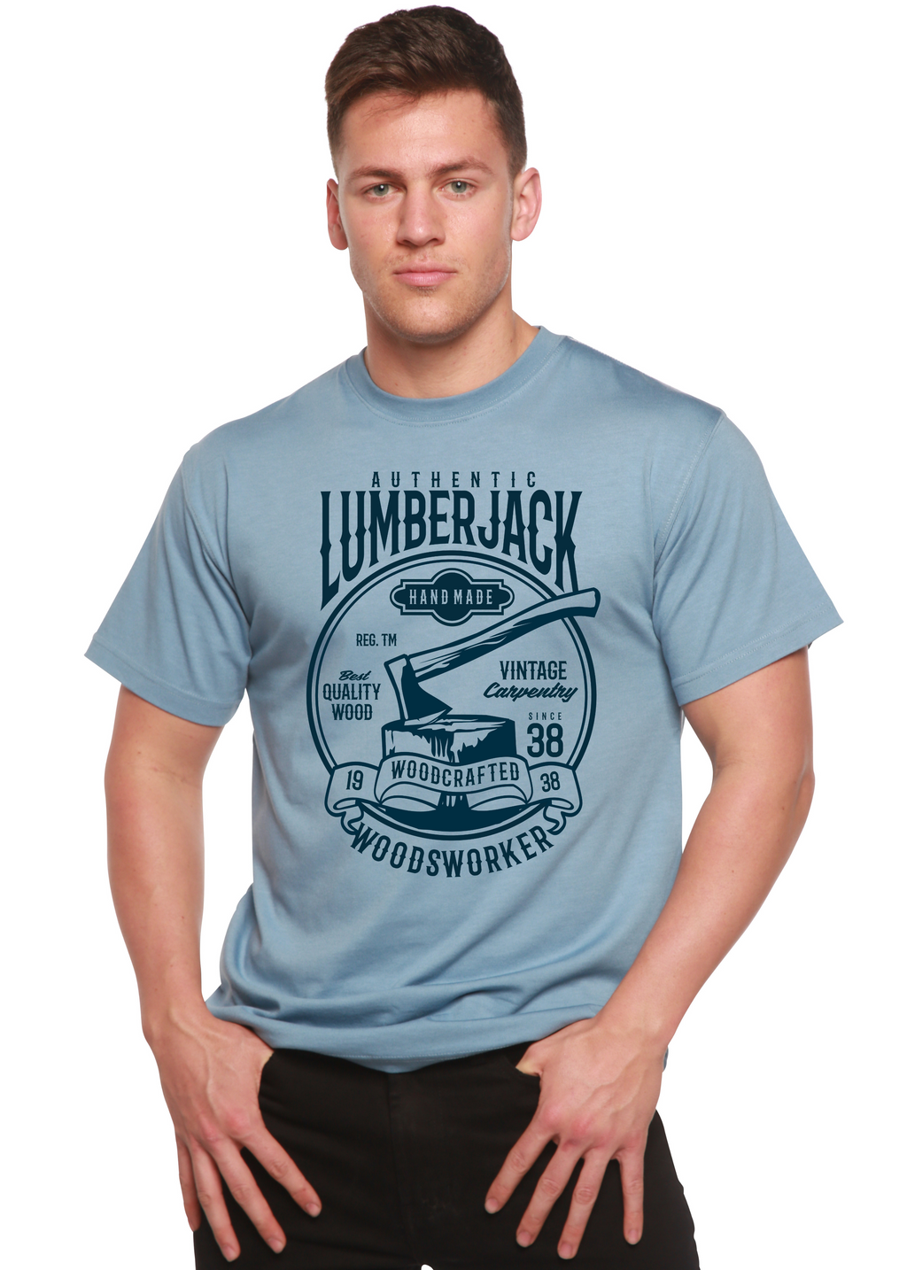 Authentic Lumberjack Men's Bamboo Viscose/Organic Cotton Short Sleeve Graphic T-Shirt