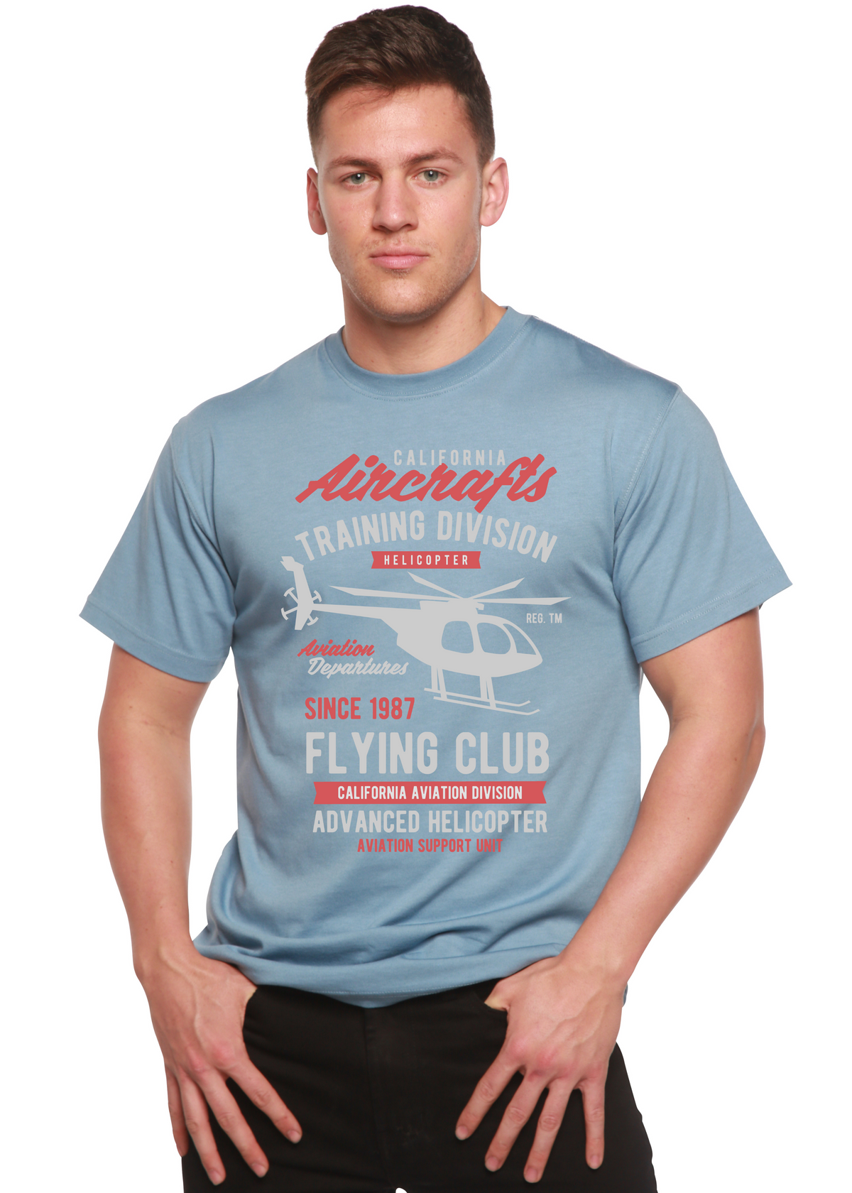 California Aircraft Men's Bamboo Viscose/Organic Cotton Short Sleeve Graphic T-Shirt