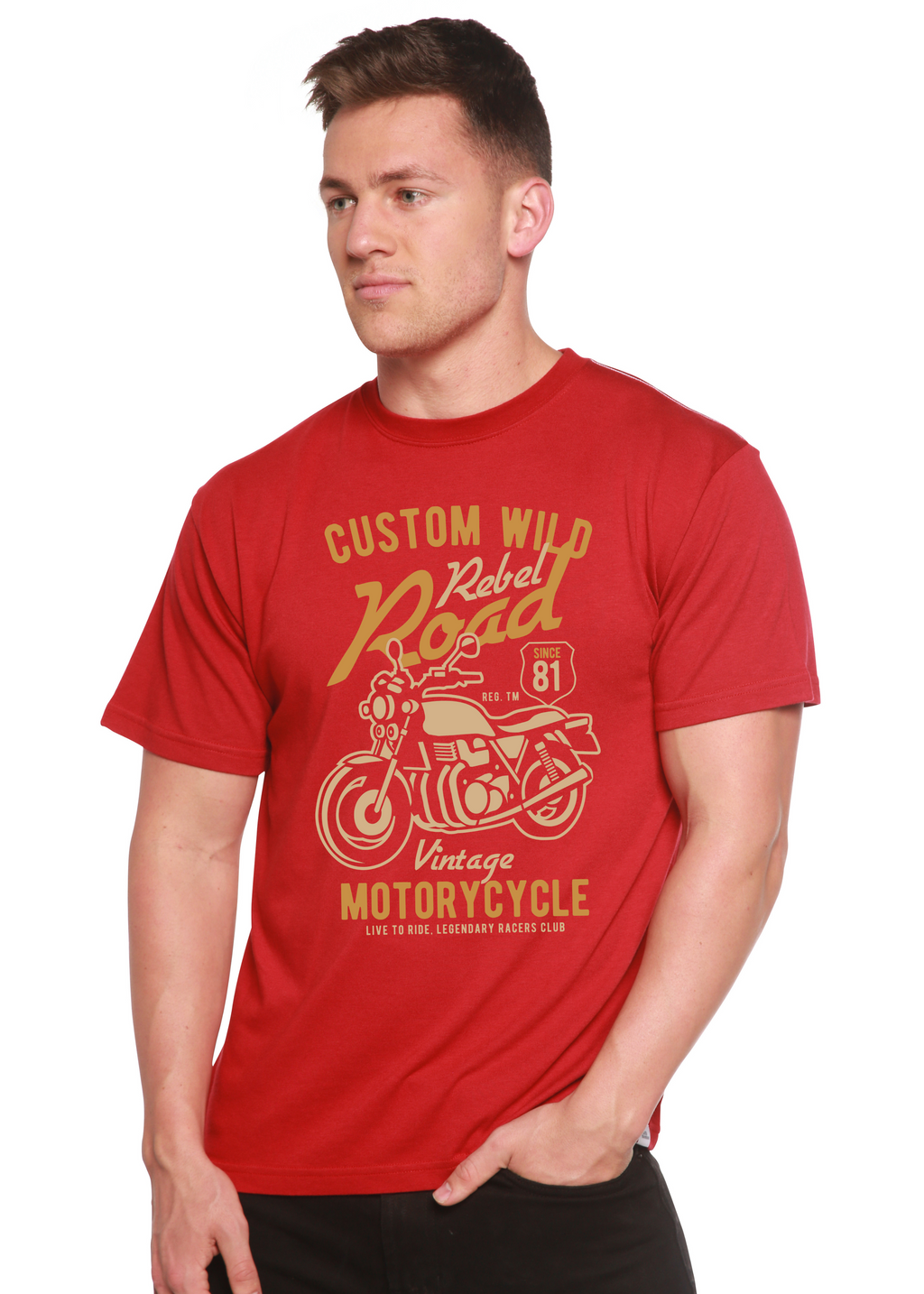 Custom Wild Men's Bamboo Viscose/Organic Cotton Short Sleeve Graphic T-Shirt