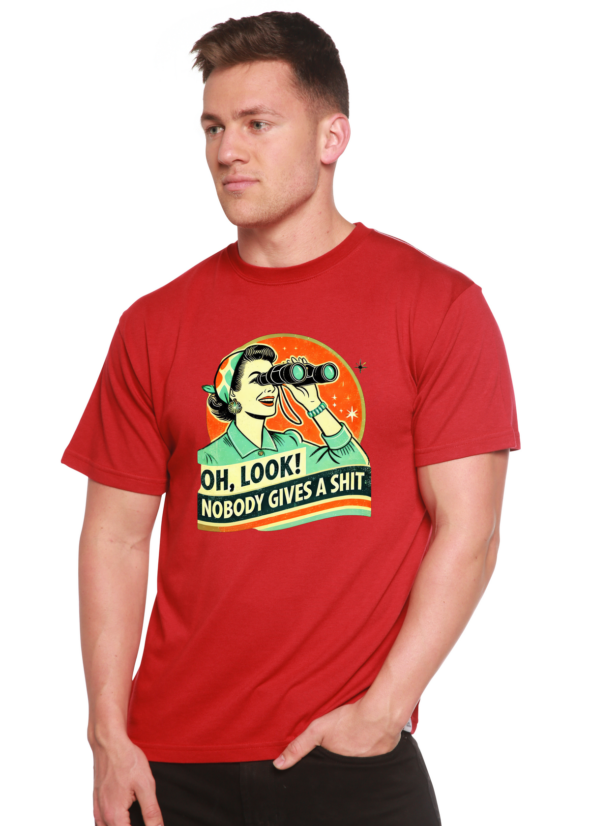 Funny Retro Woman Unisex Bamboo/Cotton Graphic T-Shirt