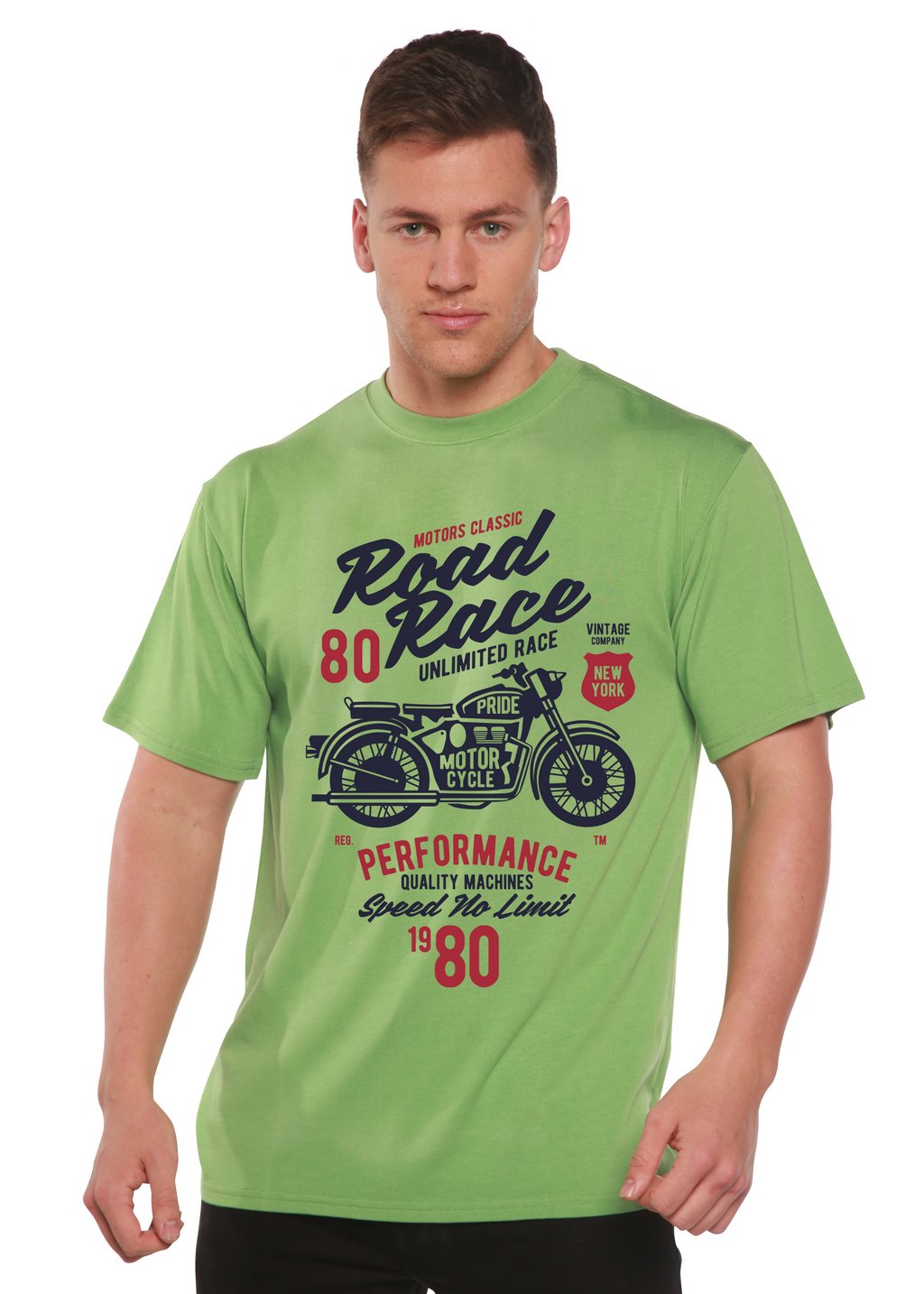 Road Race Motorcycles Spun Bamboo® Men's Bamboo Viscose/Organic Cotton Short Sleeve Graphic T-Shirt