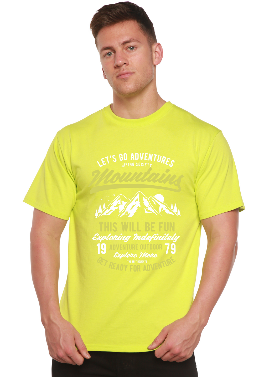 Let's Go Adventure Men's Bamboo Viscose/Organic Cotton Short Sleeve Graphic T-Shirt