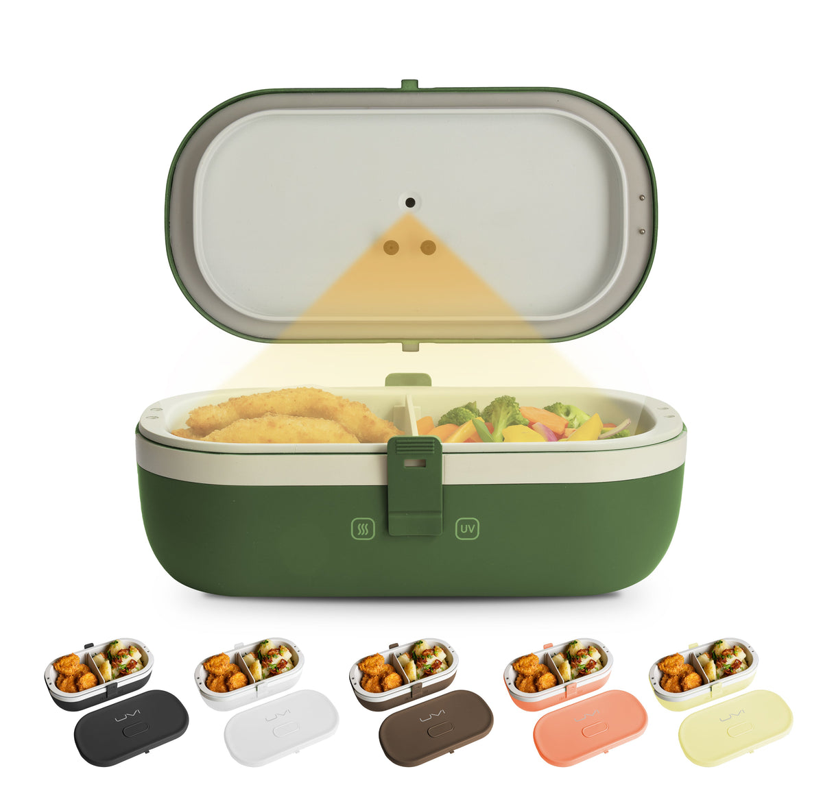 Self-Heating Lunch Box With USB-C Cord and UV LIGHT SANITIZER