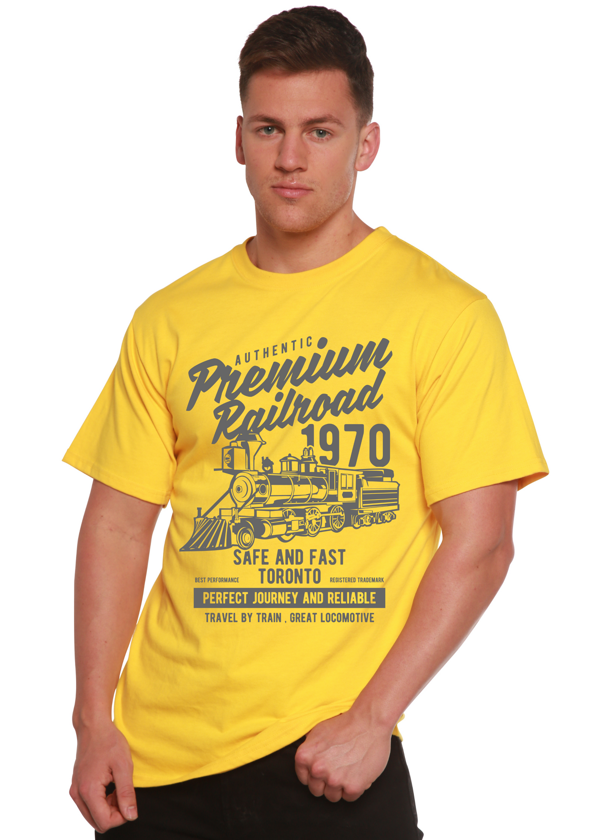 Premium Railroad Spun Bamboo® Men's Bamboo Viscose/Organic Cotton Short Sleeve Graphic T-Shirt