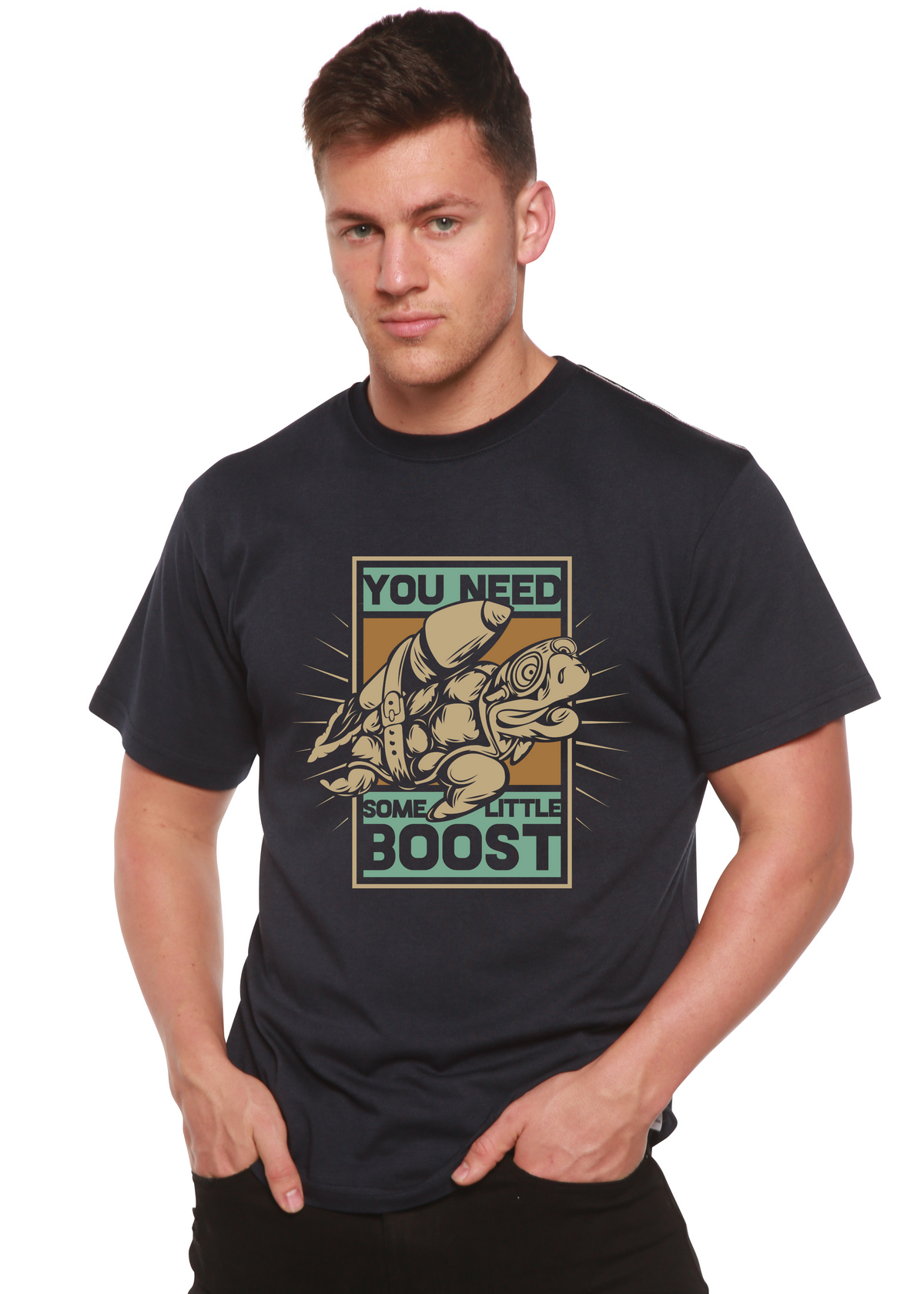 You Need Boost Men's Bamboo Viscose/Organic Cotton Short Sleeve Graphic T-Shirt