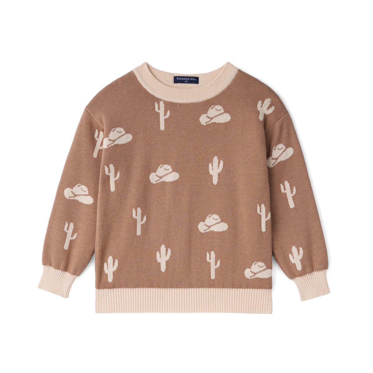 Cactus Knit Long Sleeve Crewneck Sweater