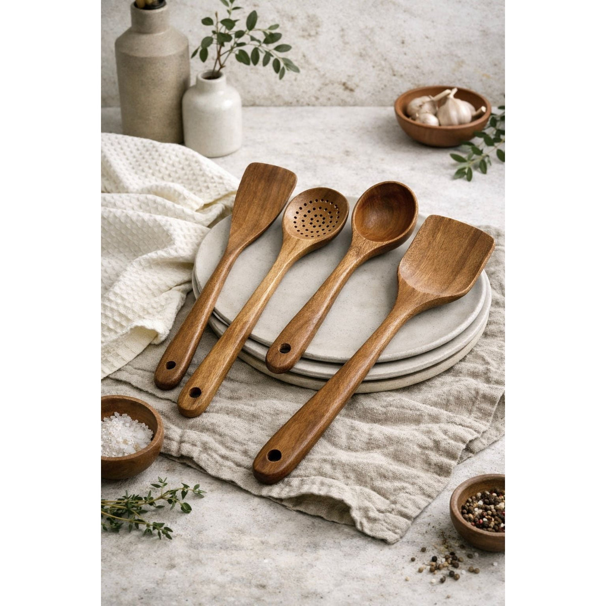 Nosara Teak Wood Kitchen Utensil Set