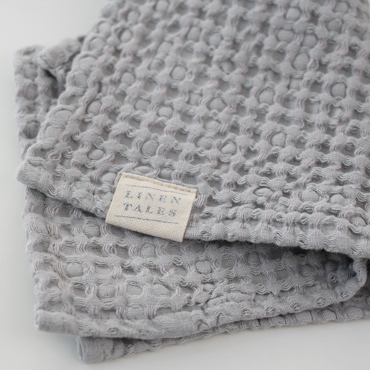 Linen Tales Light Grey Linen & Cotton Honeycomb Waffle Towel Set