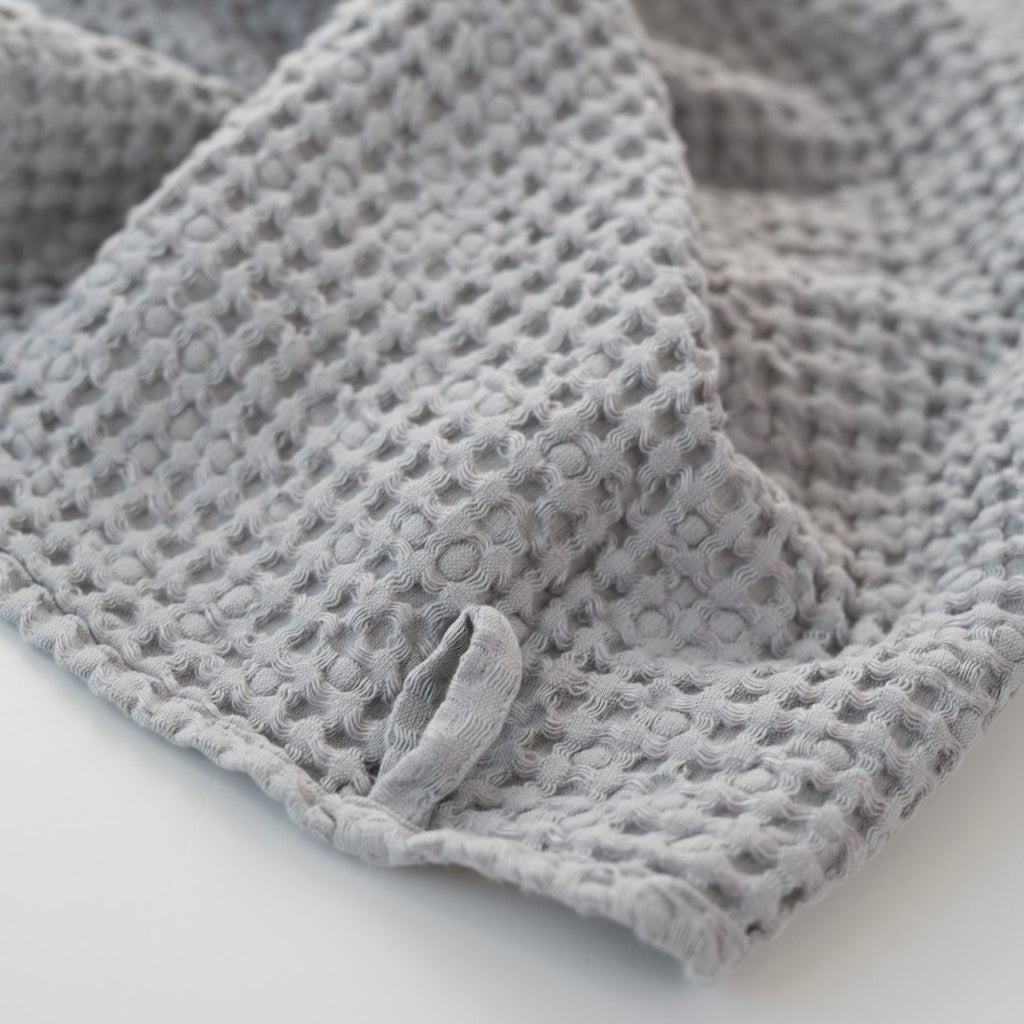 Linen Tales Light Grey Linen & Cotton Honeycomb Waffle Towel Set