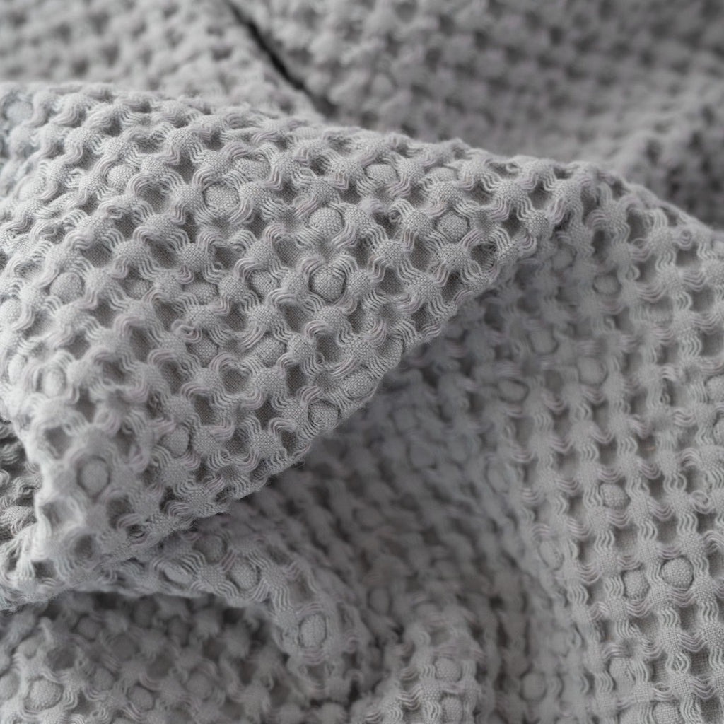 Linen Tales Light Grey Linen & Cotton Honeycomb Waffle Towel Set