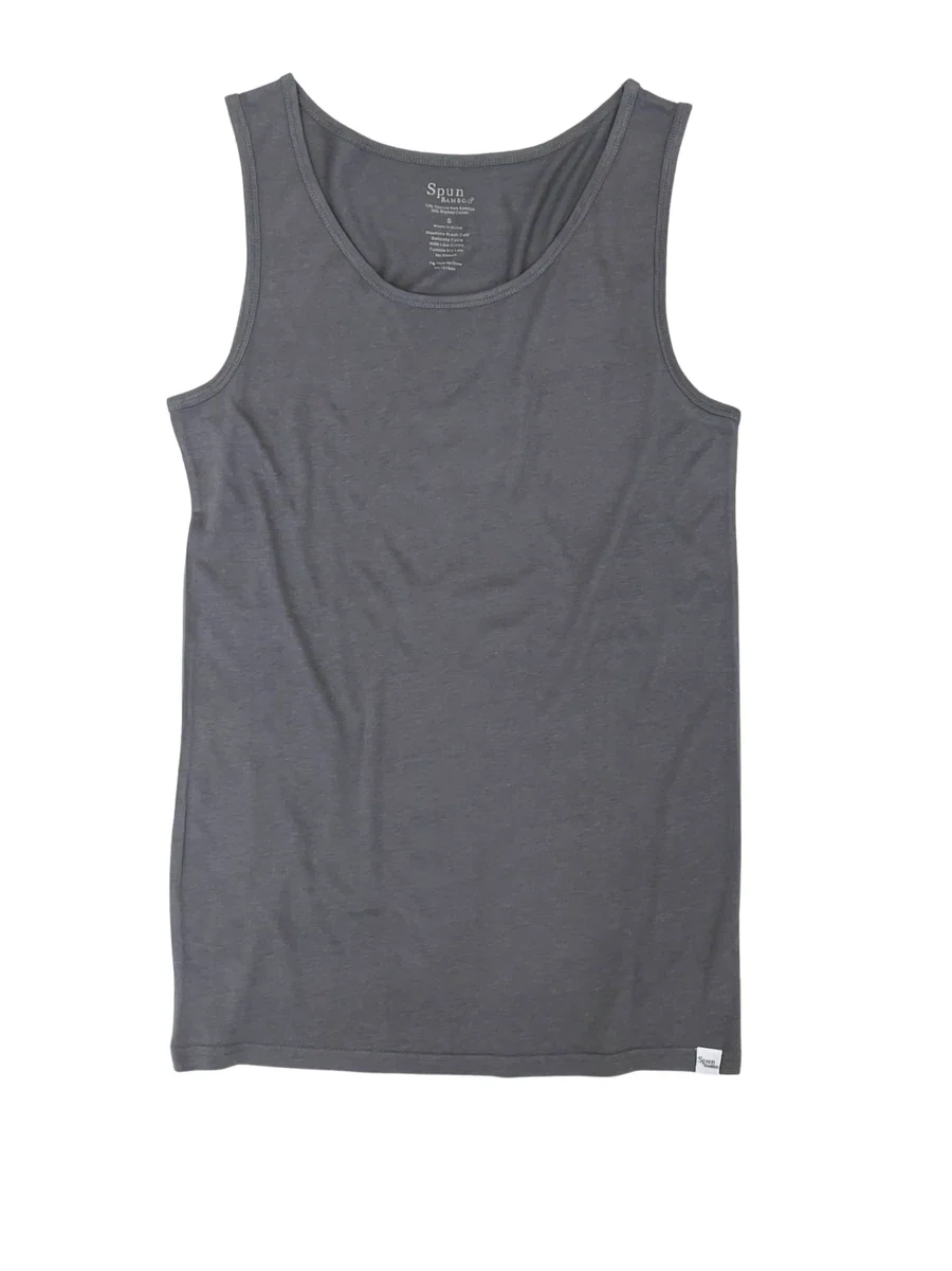 Men's Bamboo Underwear Set - Tank Top + Boxers in Charcoal Grey Color