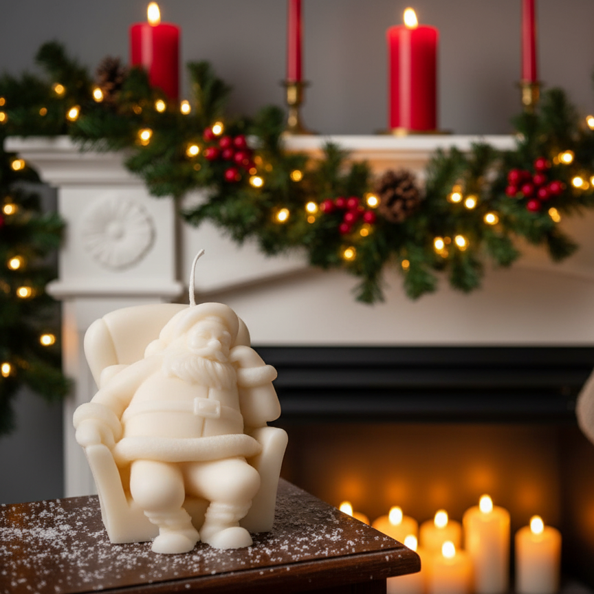 Napping Santa Candle | Soy Wax Candle | Christmas Candle