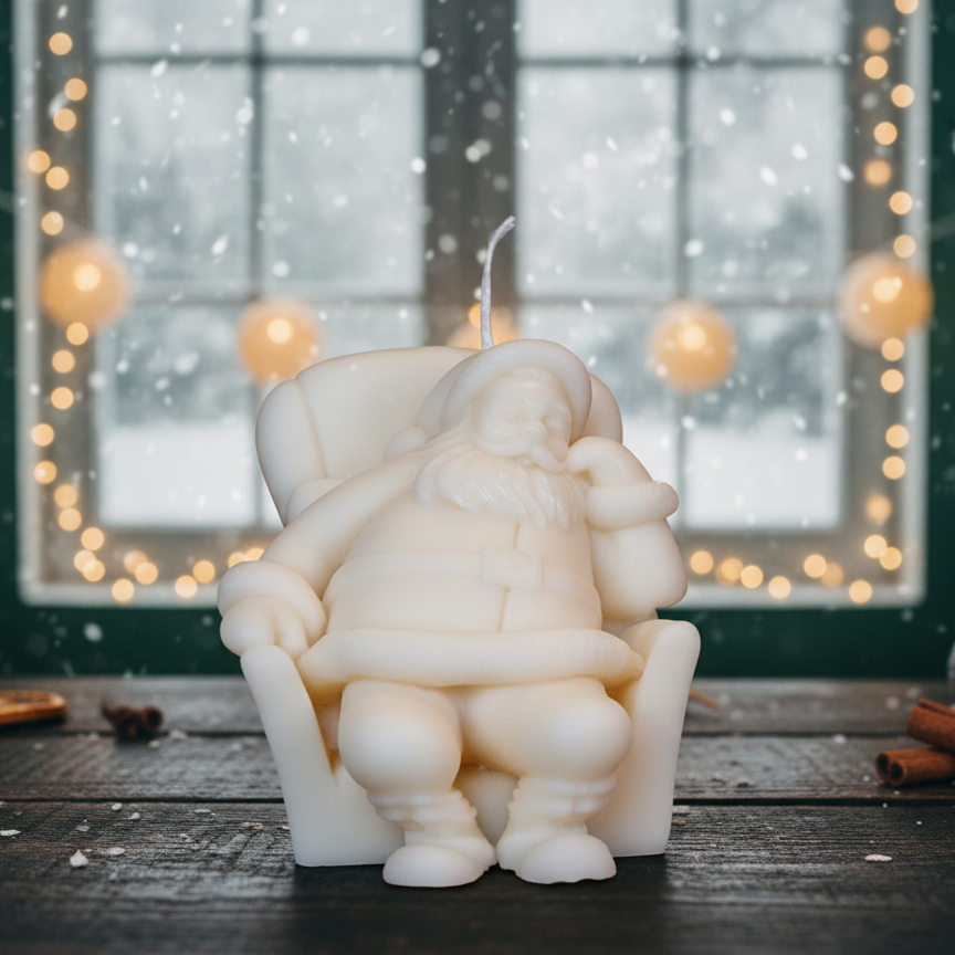 Napping Santa Candle | Soy Wax Candle | Christmas Candle