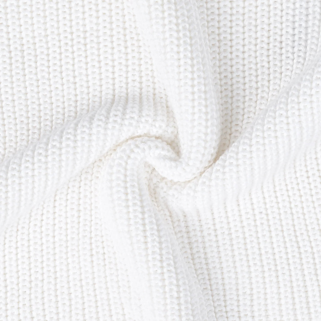 Baby Knit Romper Snap Closure in White