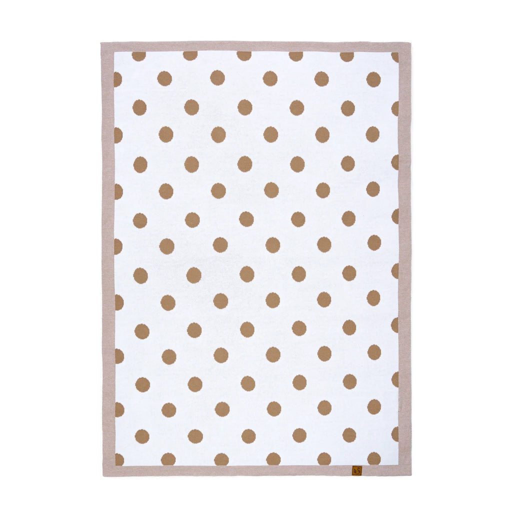Baby Mocha Polkadot Jacquard Knit Blanket