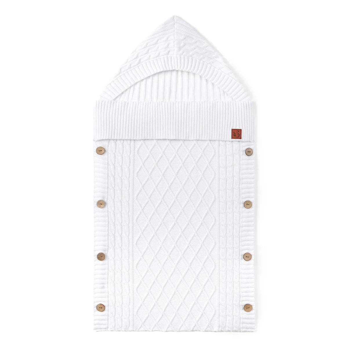 Cable Knit Baby Sleep Sack in White