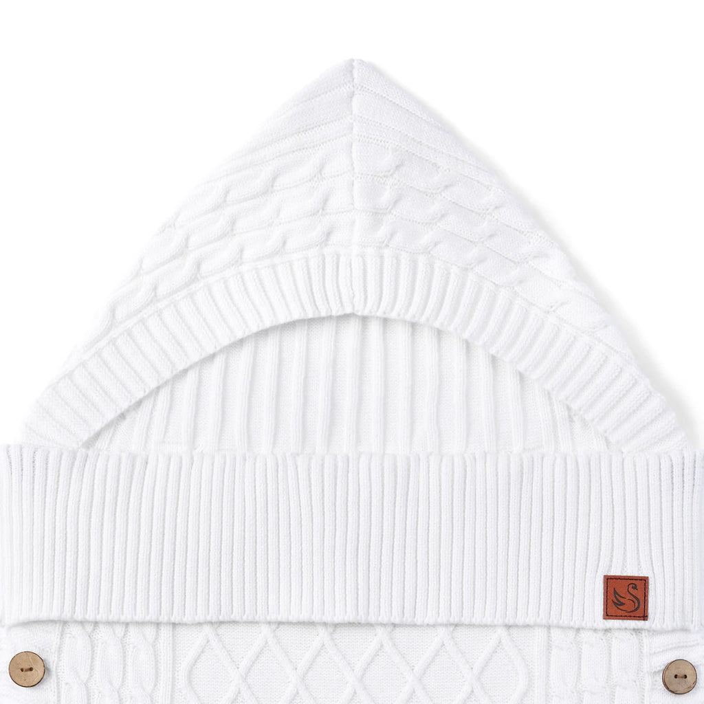 Cable Knit Baby Sleep Sack in White