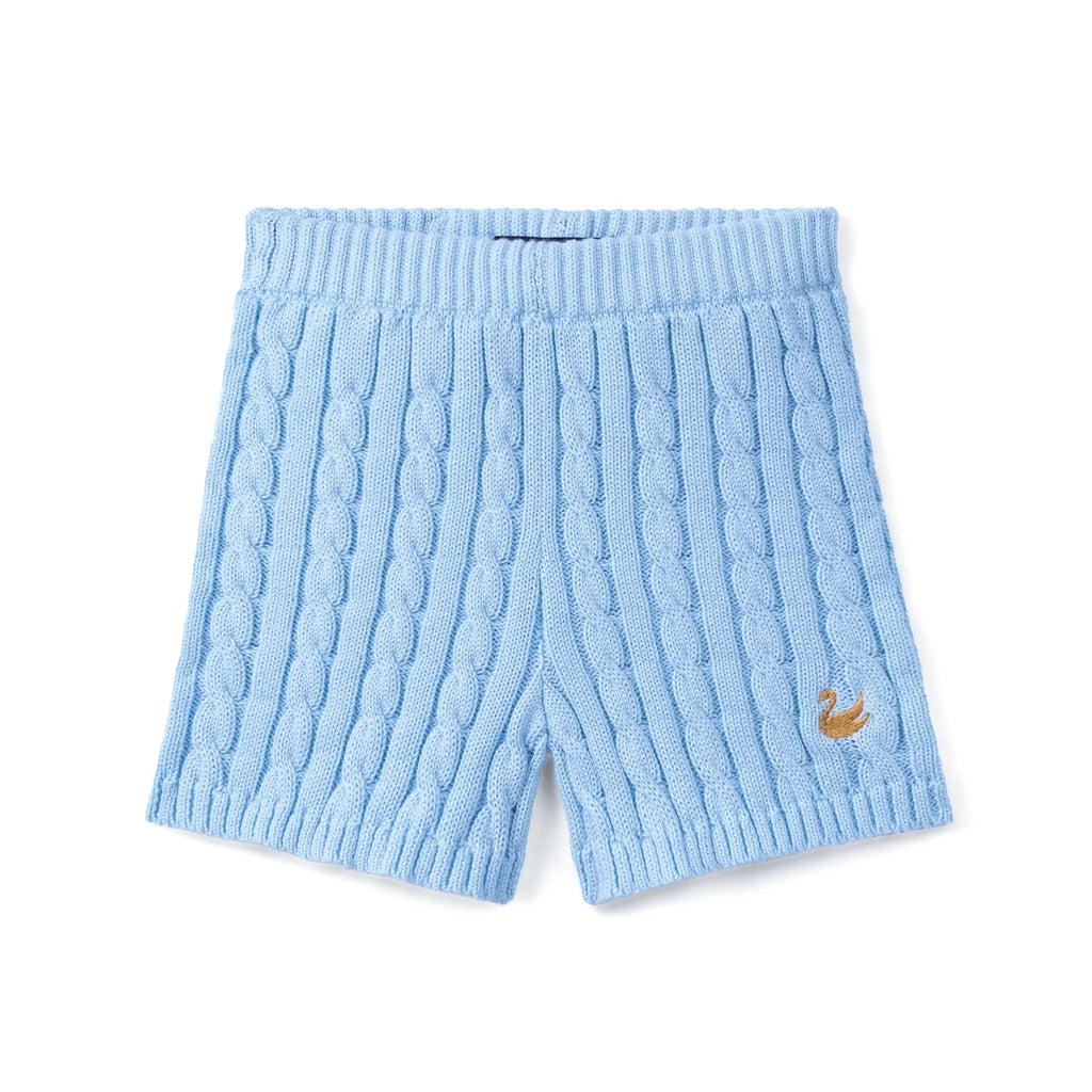 Cable Knit Short in Baby Blue
