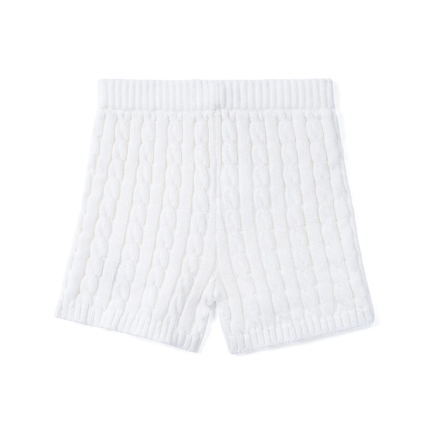 Cable Knit Short in White