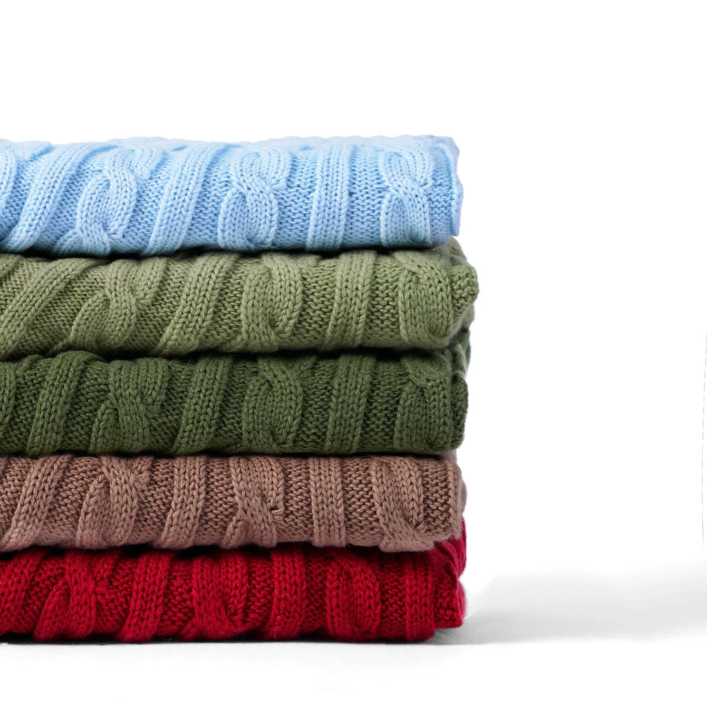 Cable Knit Skirts in Red Xmas