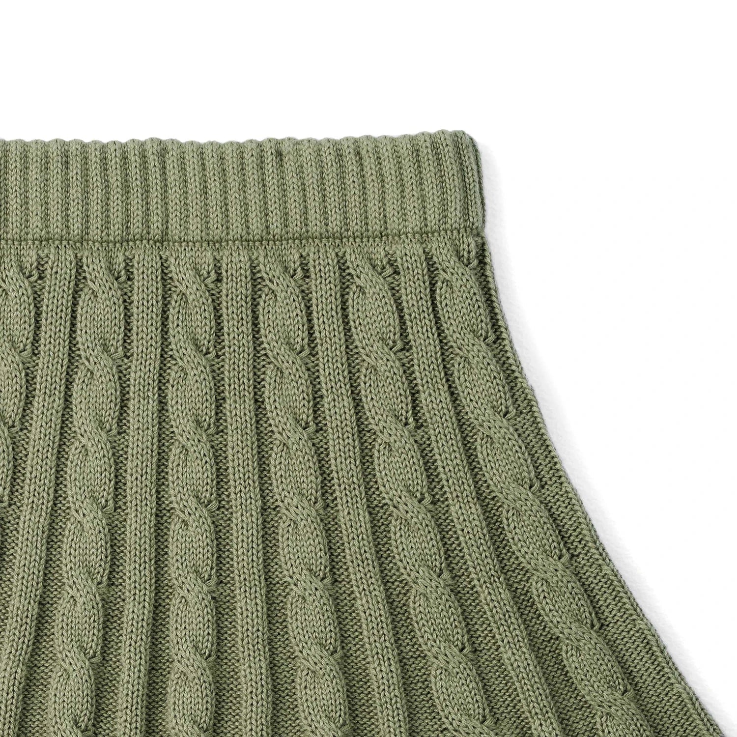 Cable Knit Skirts in Sage Green