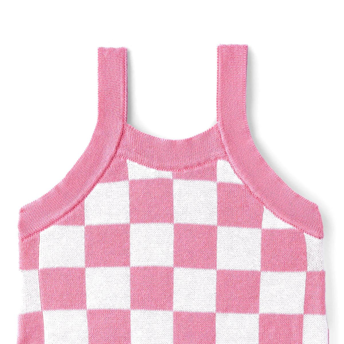 Pink Checker Baby Knit Playsuit
