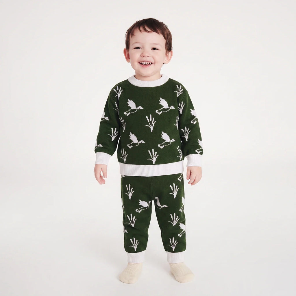 Mallard Duck Knit Long Sleeve Crewneck Sweater