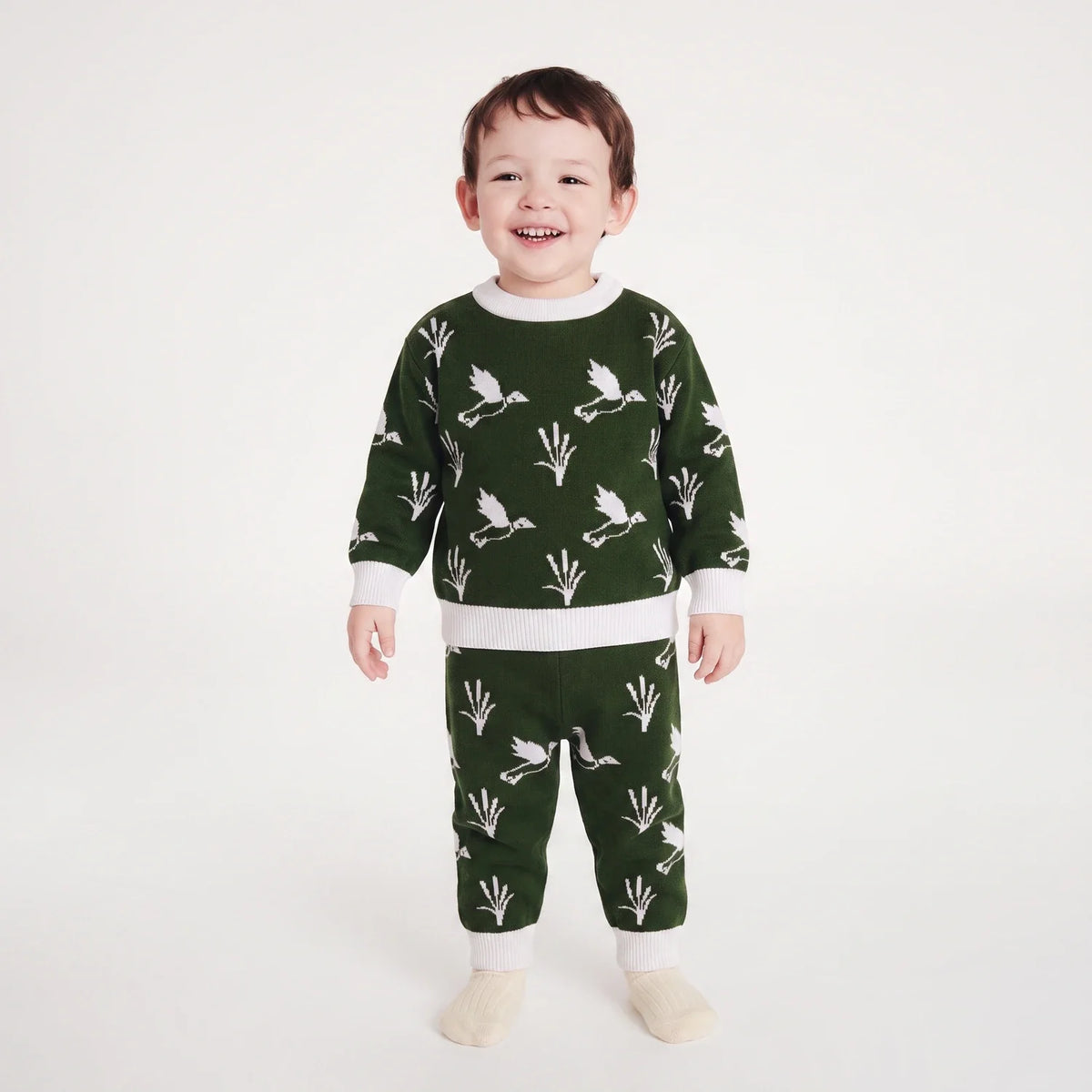 Mallard Duck Knit Long Sleeve Crewneck Sweater