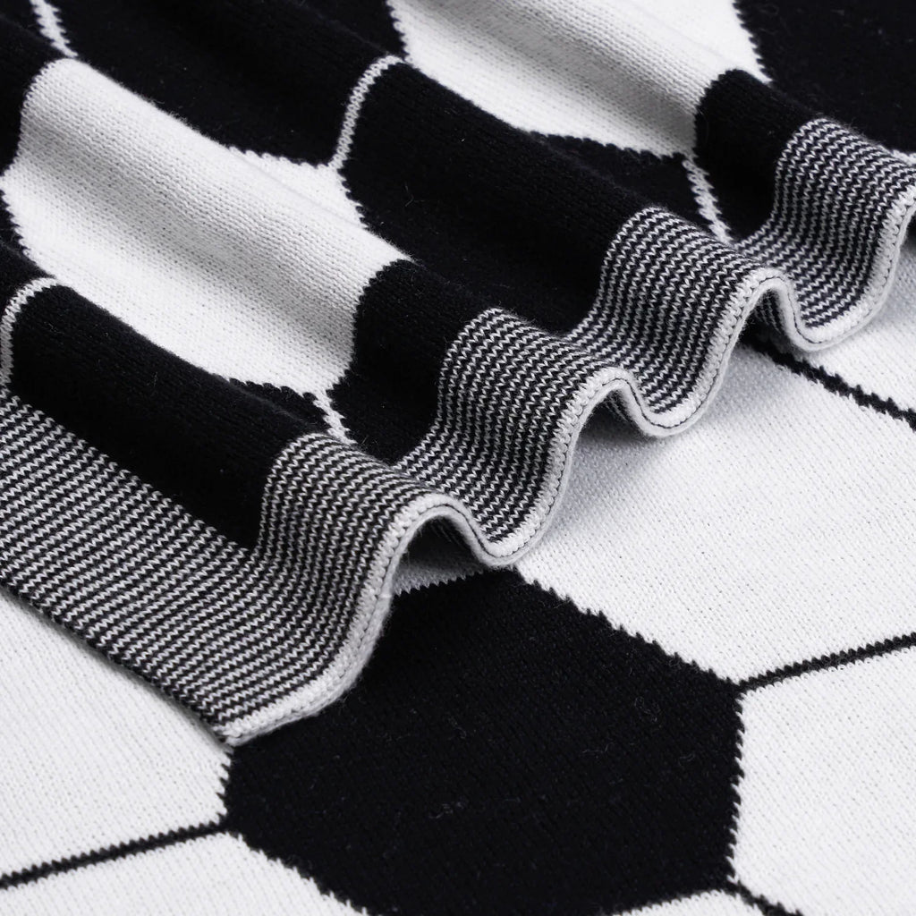 Soccer Jacquard Knit Baby Blanket
