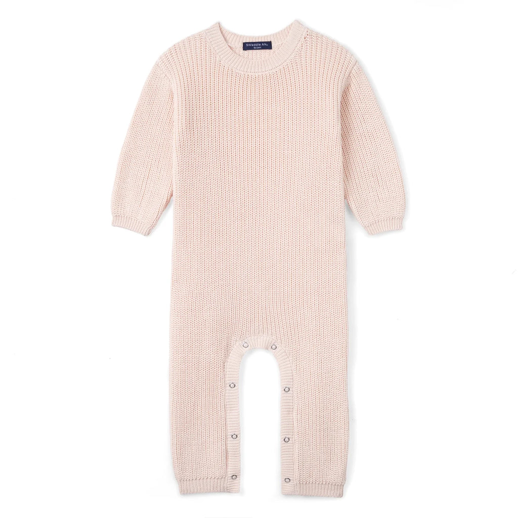 Baby Knit Romper Snap Closure in Beige
