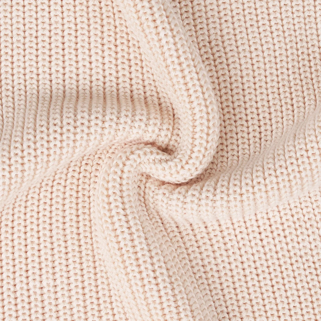 Baby Knit Romper Snap Closure in Beige