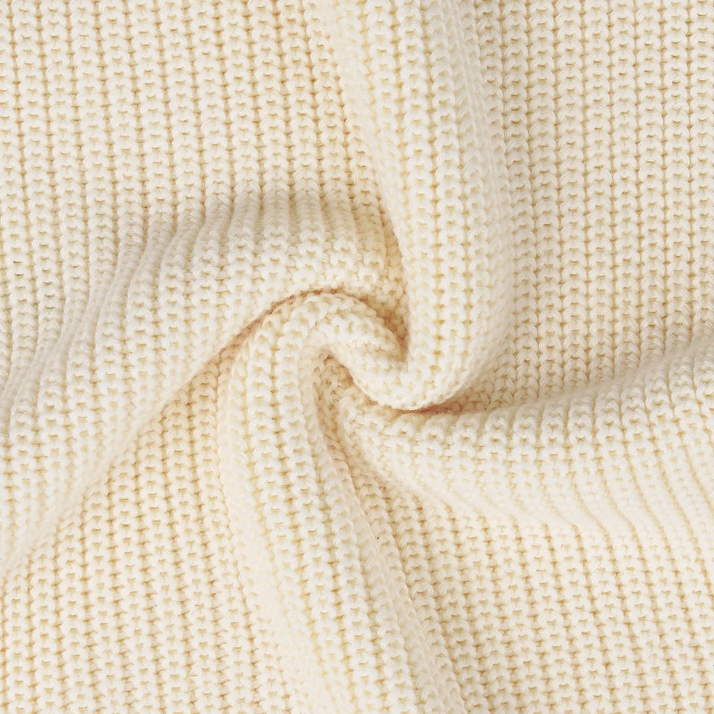 Baby Knit Romper Snap Closure in Cream