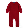 Baby Knit Romper Snap Closure in Red Xmas