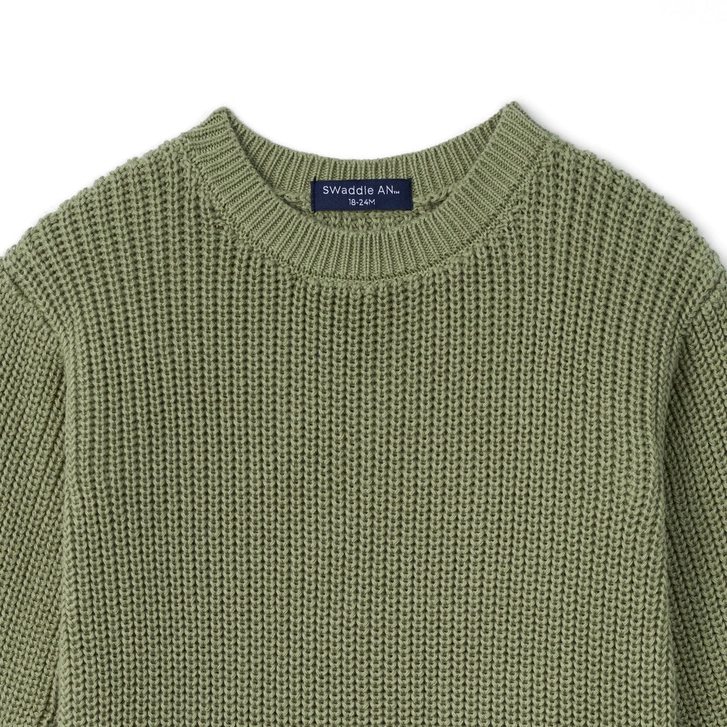 Baby Knit Romper Snap Closure in Sage Green