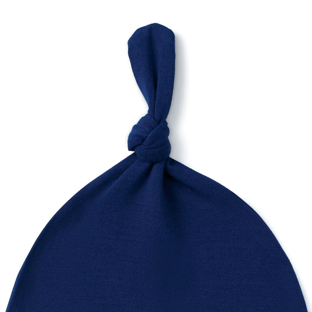 Baby Knotted Cap in Blue Depths