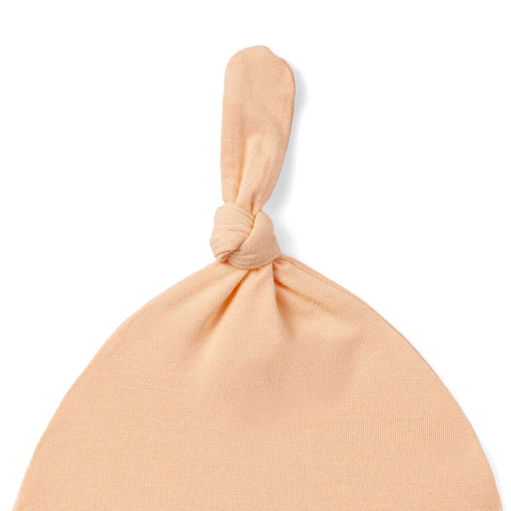 Baby Knotted Cap in Peach Fuzz