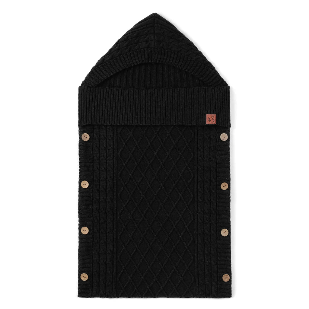 Cable Knit Baby Sleep Sack in Black
