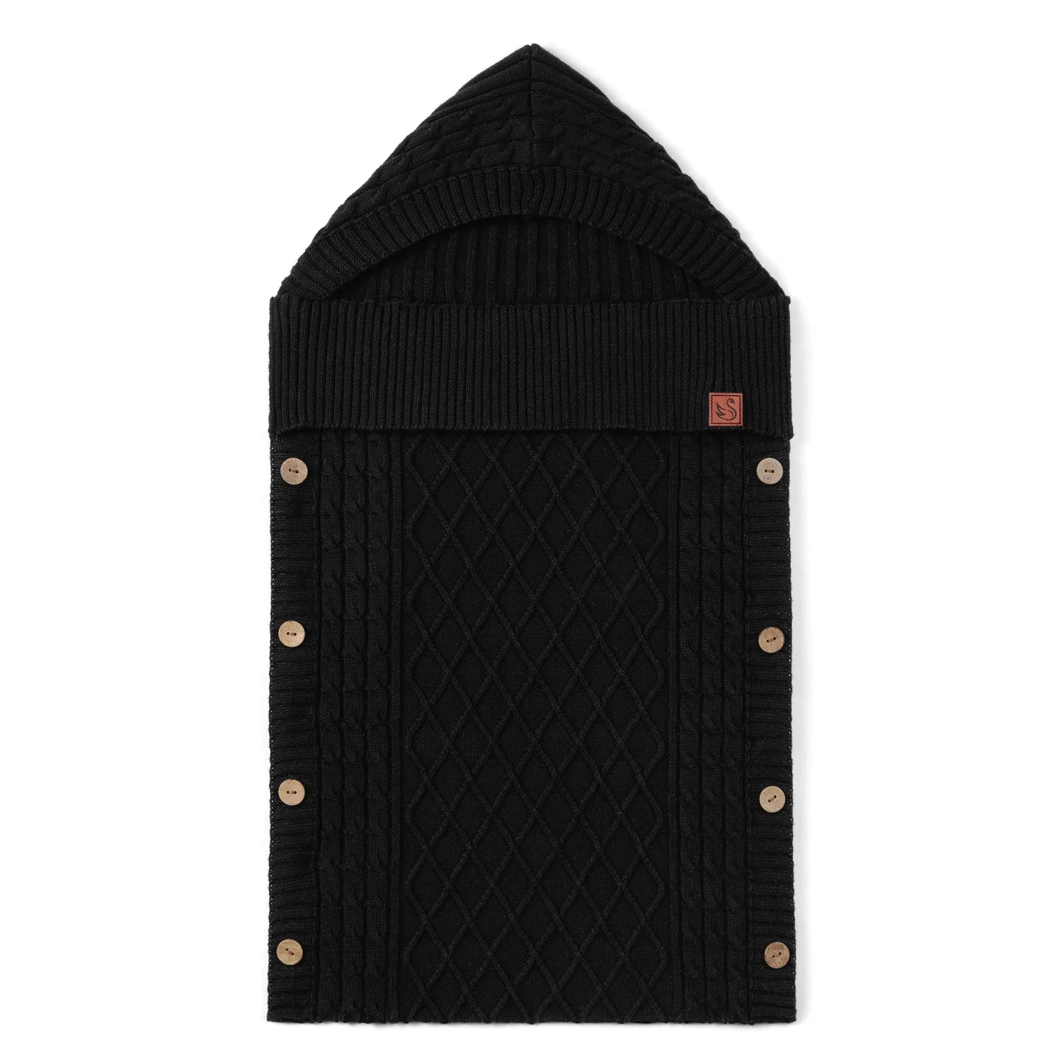 Cable Knit Baby Sleep Sack in Black