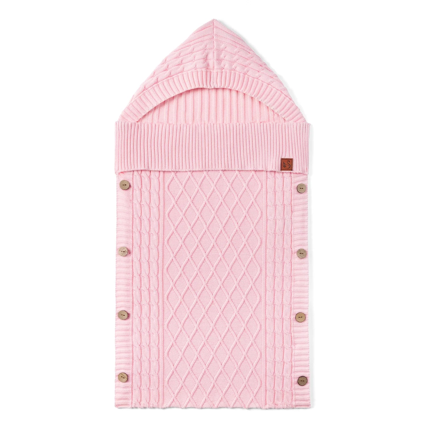 Cable Knit Baby Sleep Sack in Pink