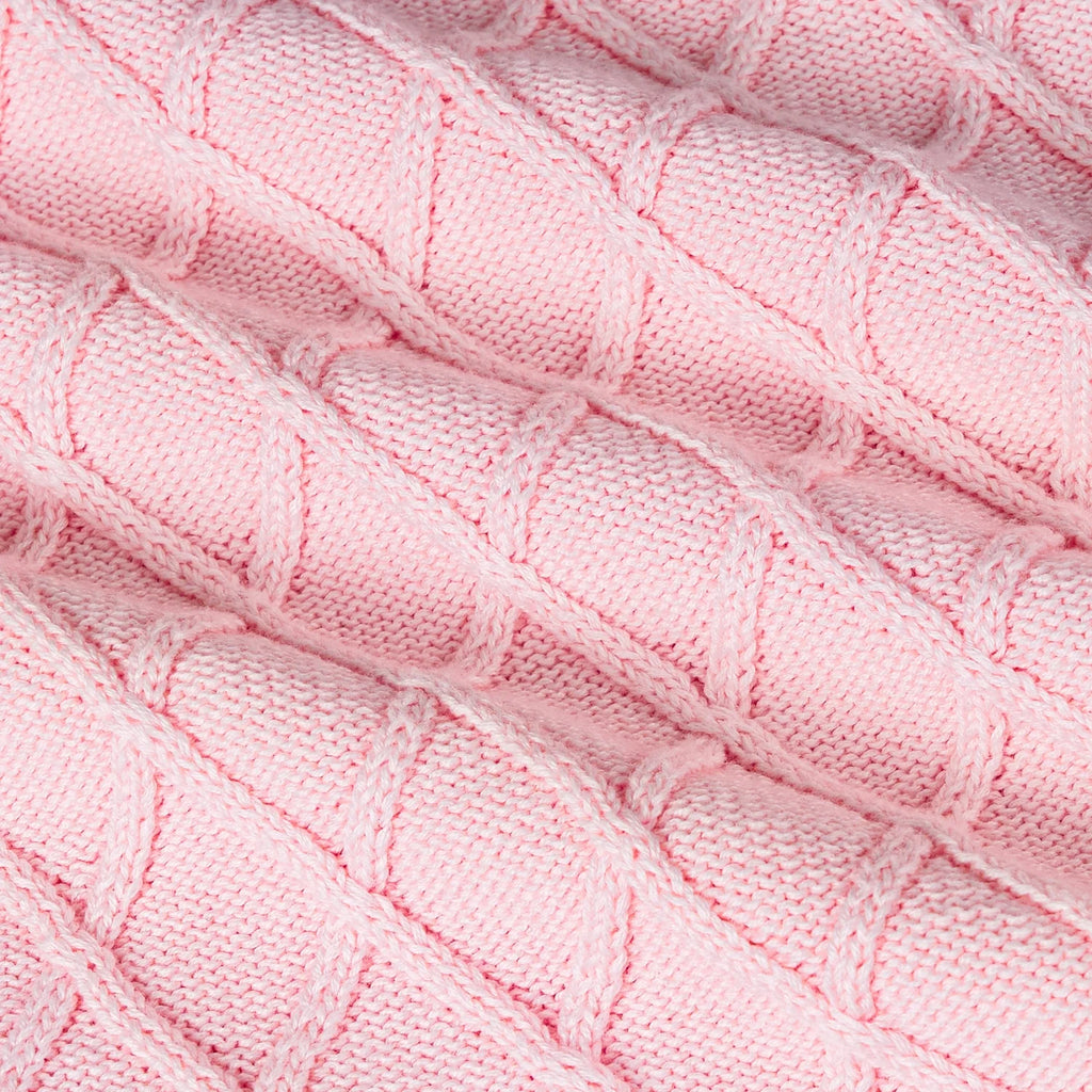 Cable Knit Baby Sleep Sack in Pink