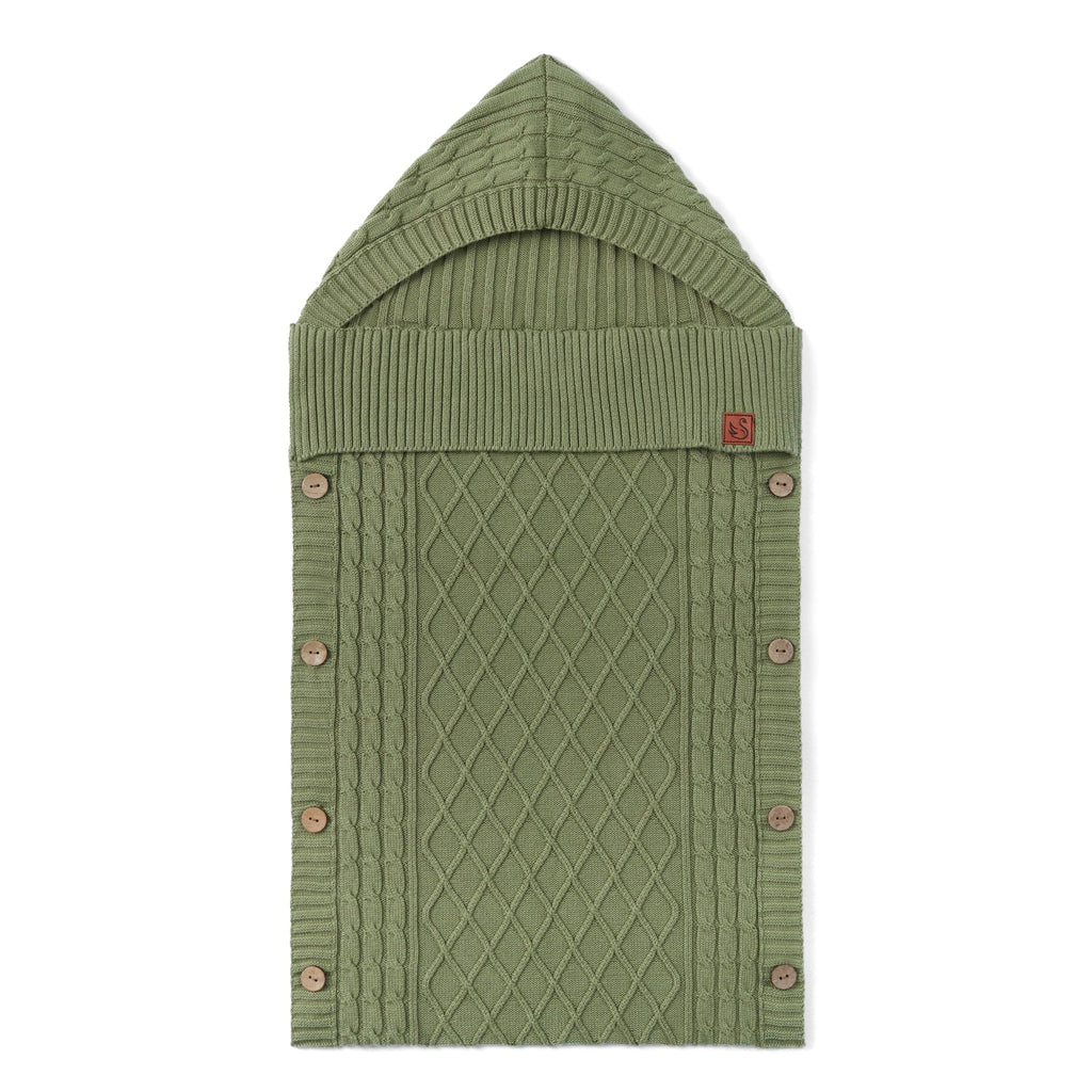Cable Knit Baby Sleep Sack in Sage Green