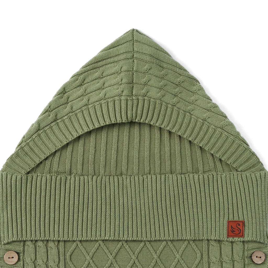 Cable Knit Baby Sleep Sack in Sage Green