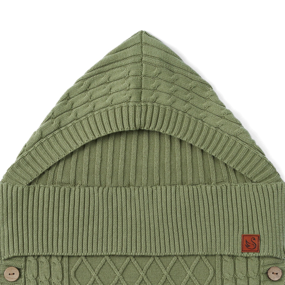 Cable Knit Baby Sleep Sack in Sage Green
