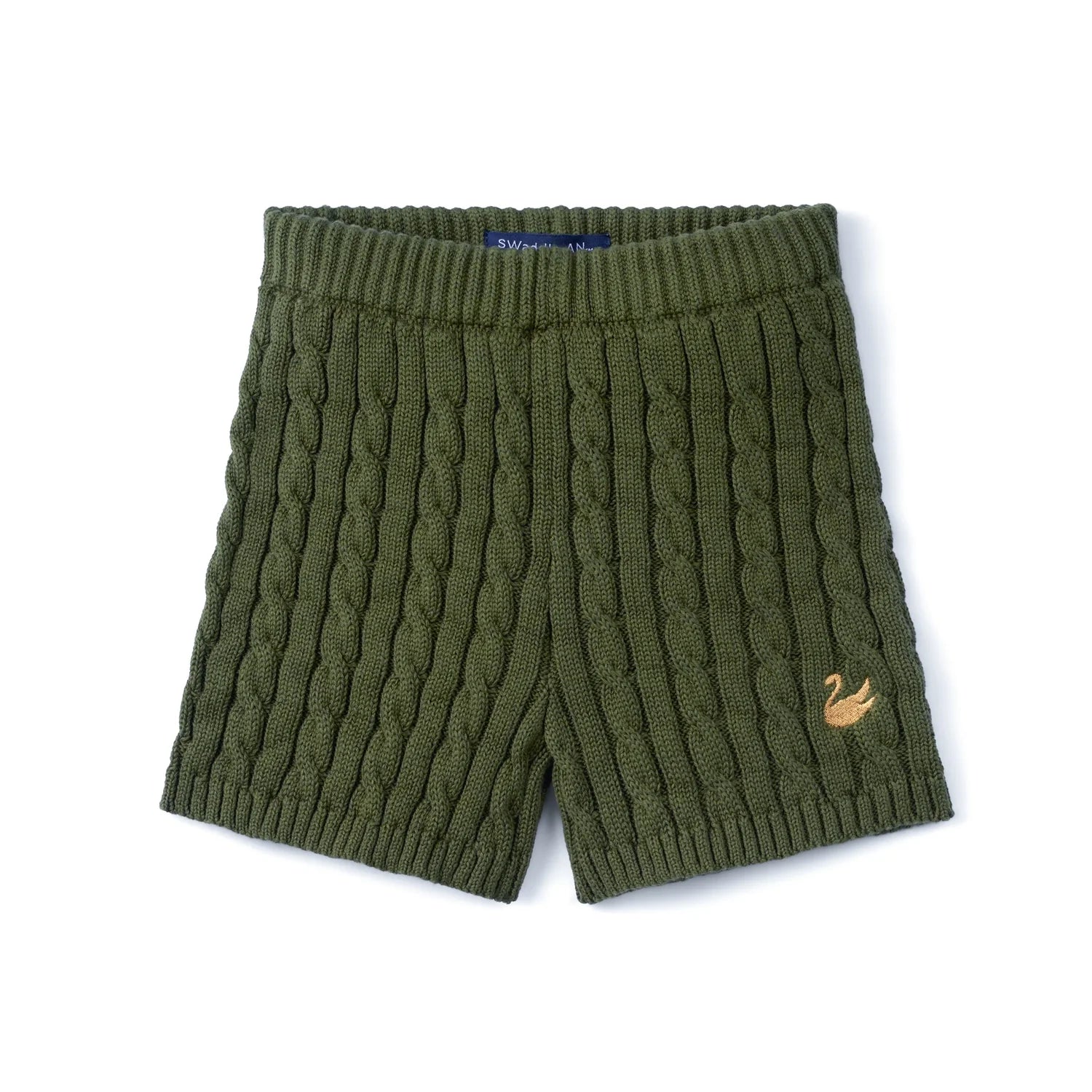 Cable Knit Short in Forest Green