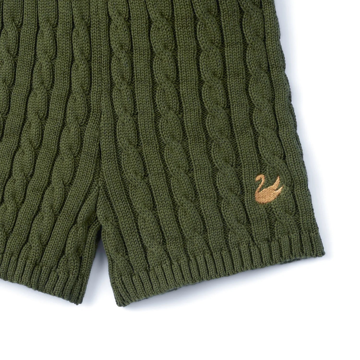 Cable Knit Short in Forest Green