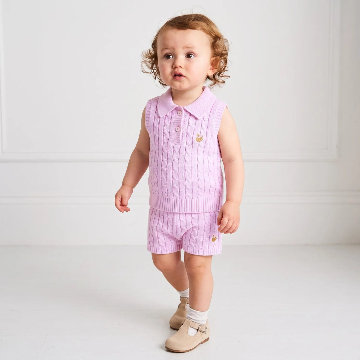 Cable Knit Short in Lilac