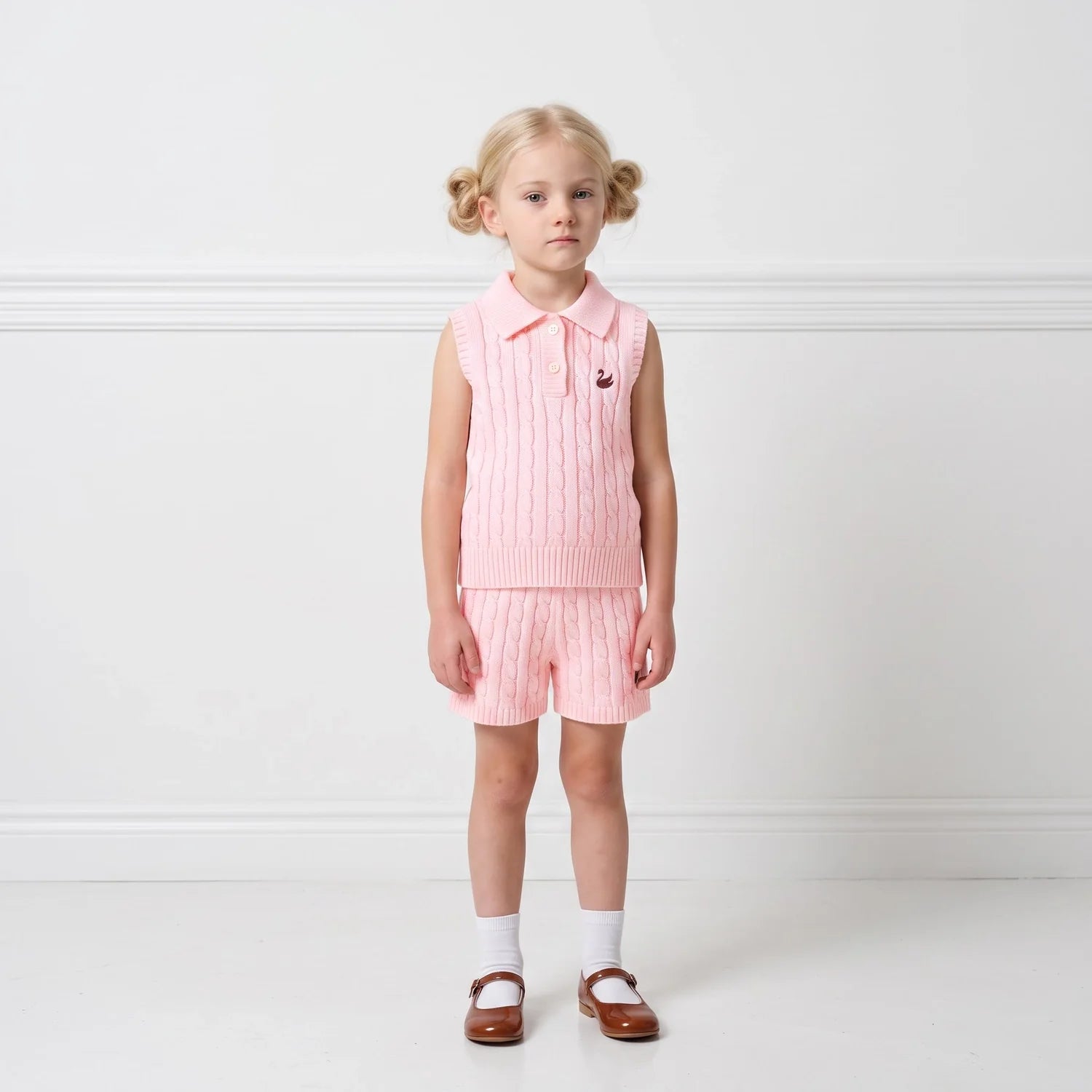 Cable Knit Short in Pink